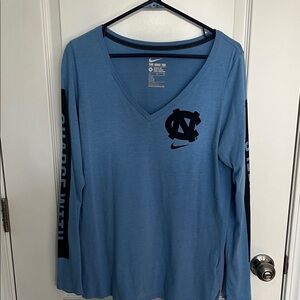 Nike Light Blue V-Neck Long Sleeve Shirt